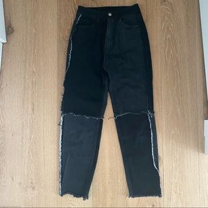 Black and grey mom jeans